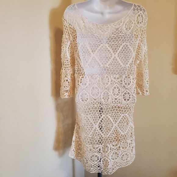 NEW Scoop Neck Woven Bathing Suit Beach Cover Up - Picture 6 of 11